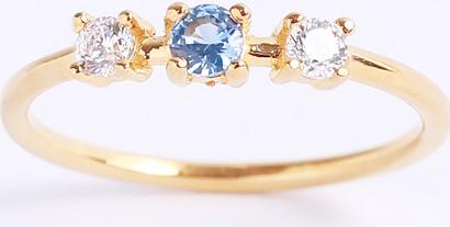 Nhẫn kiểu nữ đẹp đá xanh nước biển bạc cao cấp Gix Jewel N04