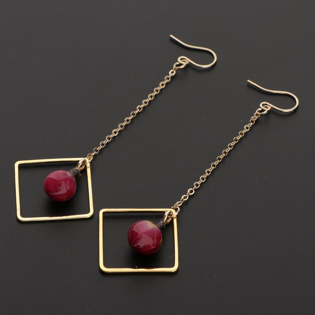 2pcs Flower Bud Long Chain Dangle Earring Earbob