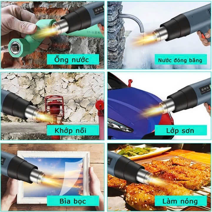 Máy Khò Nhiệt Công Suất Lớn 2000W– Bọc Dán Decal, Màng Co, Đóng Gói Hàng Hóa