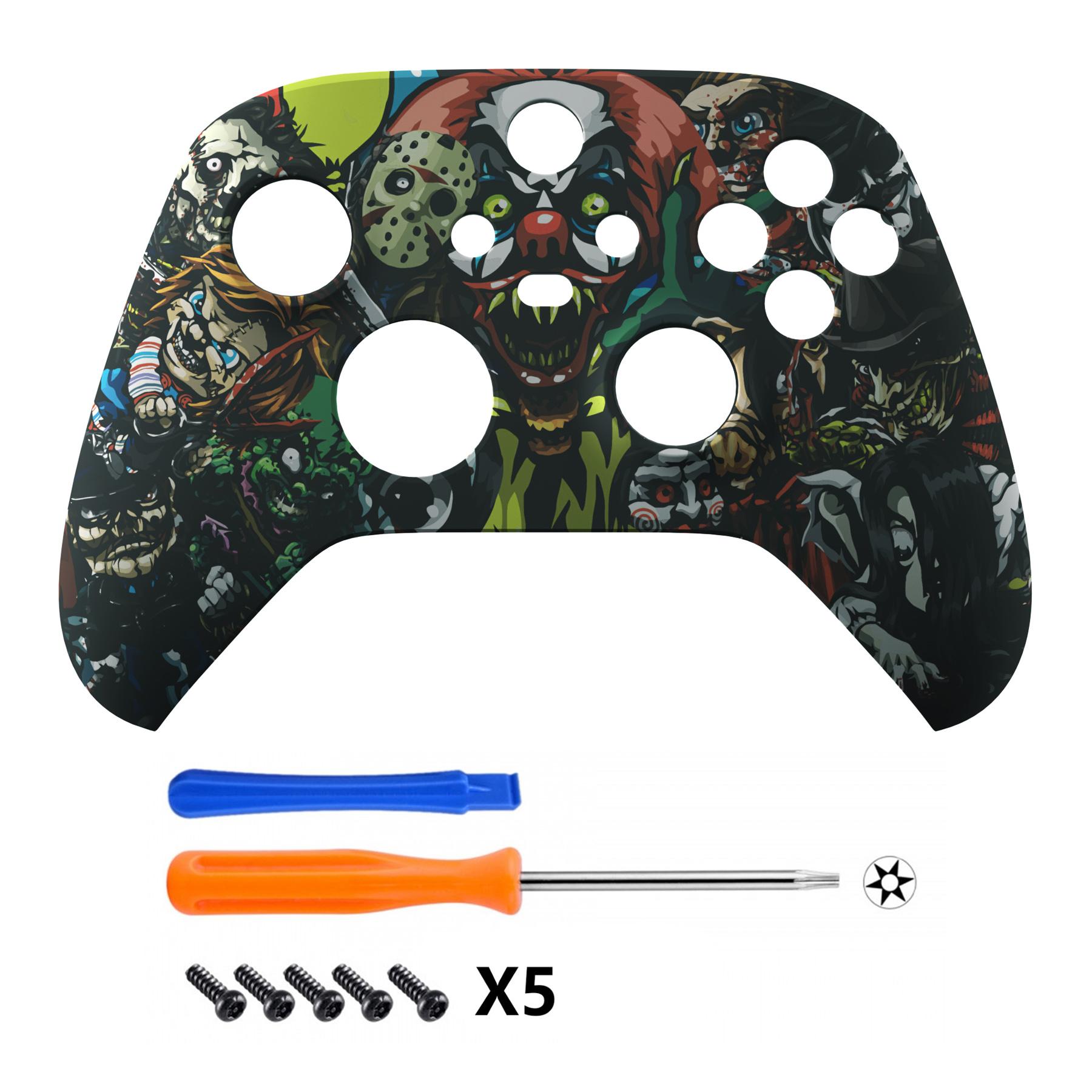 Tấm che mặt vỏ tùy chỉnh thay thế eXtremeRate Mặt trước cho bộ điều khiển X-box Series S - KHÔNG bao gồm bộ điều khiển Màu sắc: Bữa tiệc đáng sợ