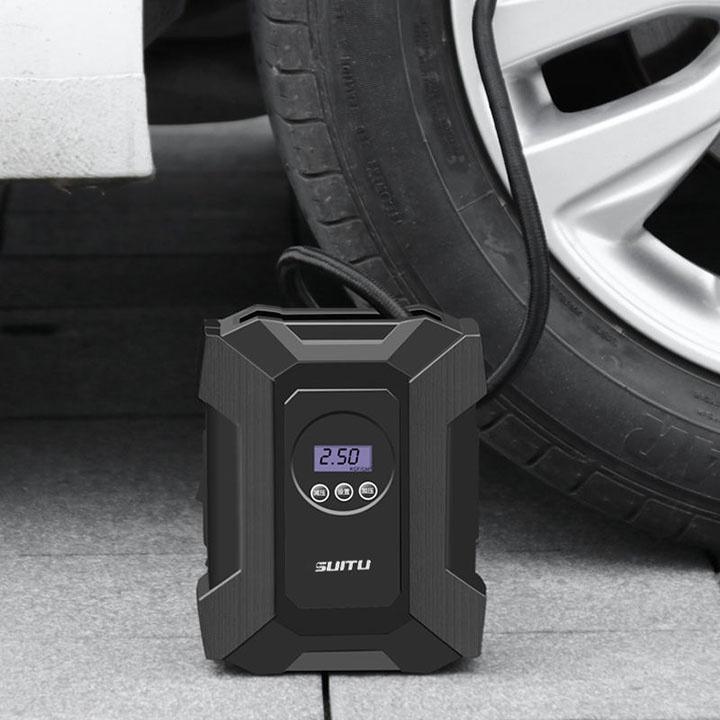 Bơm lốp ô tô điện tử mini SUITU 12V cao cấp