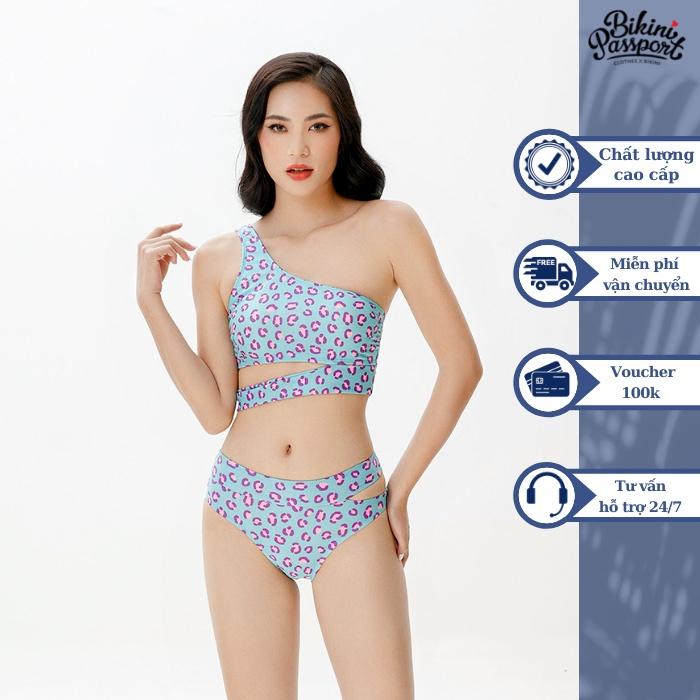 Bộ đồ bơi NỮ BIKINI PASSPORT kiểu Hai mảnh dạng lưng cao cut-out cách điệu - Da báo - BS388_LEO