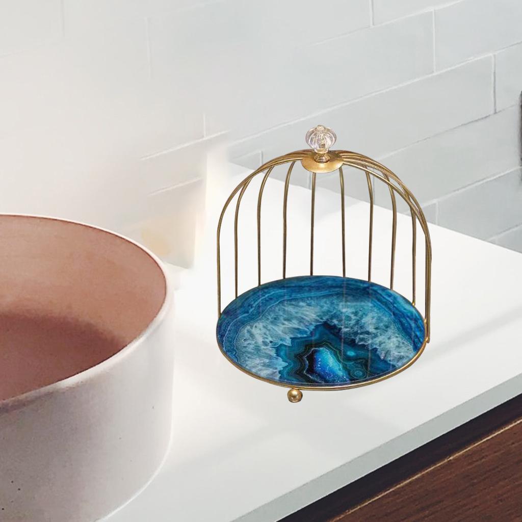 Cosmetics Rack Organizer Holder Dresser Bathroom Makeup Shelf 1-Tier Blue