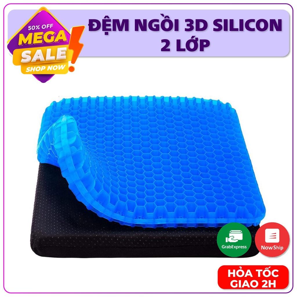 Đệm Ngồi Bệt Silicon 2 lớp Thế Hệ Mới Dạng Gel 3D Tổ Ong