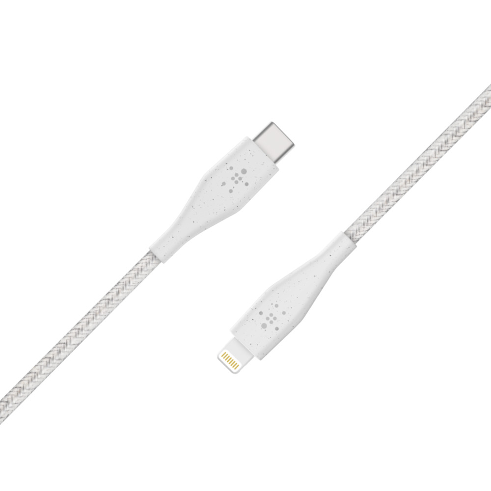 Cáp sạc USB Type C to Lightning Belkin Duratek Plus + strap da, chứng chỉ MFi vĩnh viễn, 1.2m, sạc nhanh PD, cáp cao cấp siêu bền - Hàng chính hãng