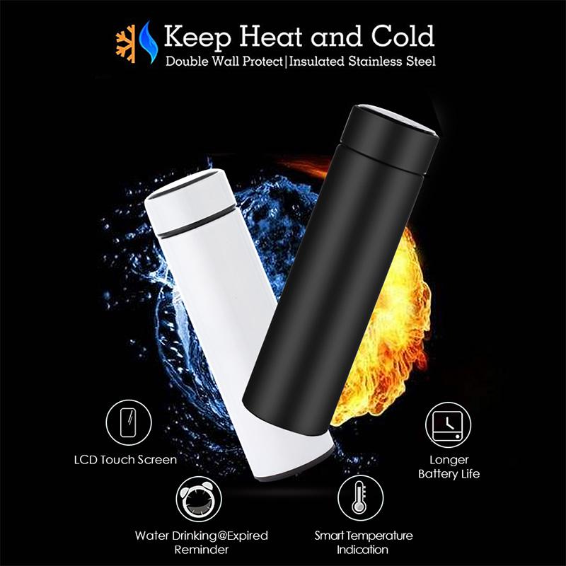 Logo Tùy Chỉnh Thông Minh Chân Không Bình Đèn Led Hiển Thị Nhiệt Độ Cà Phê Bình Nước Tumbler Rò Rỉ Không Thấm Nước