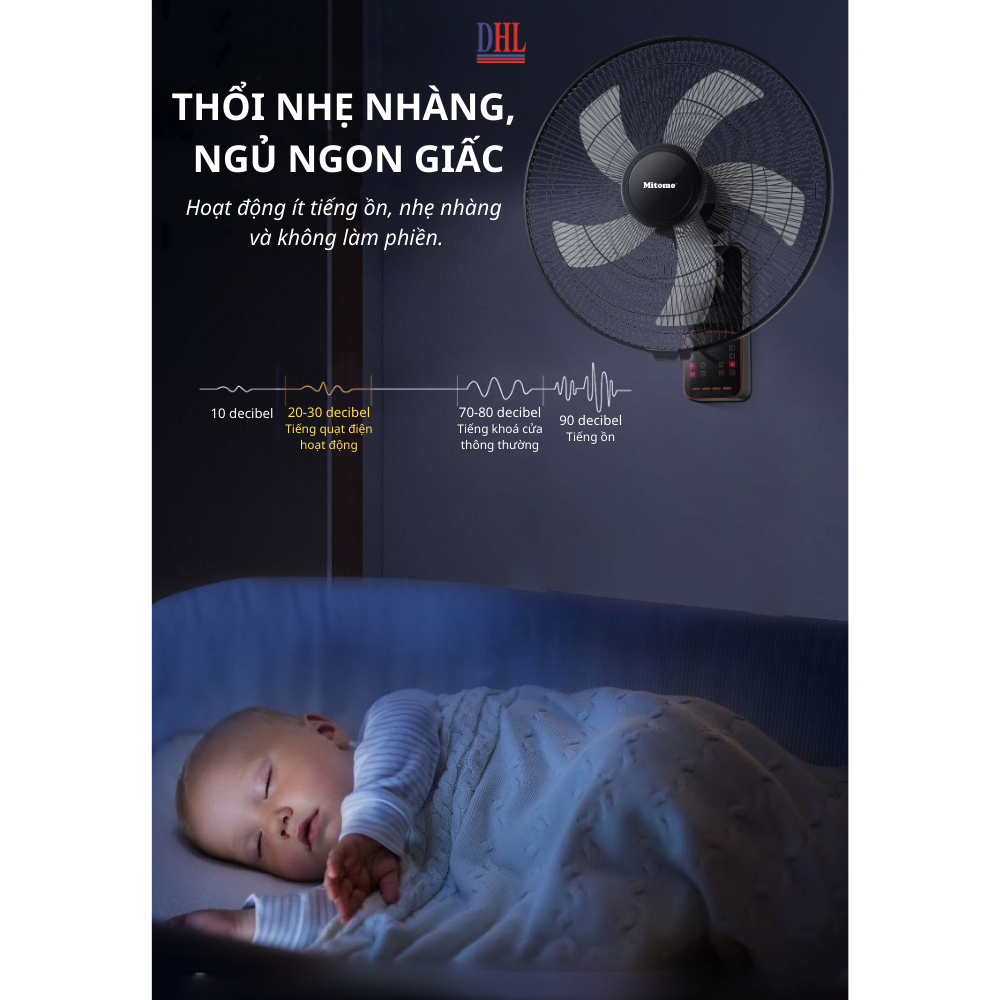 Quạt treo tường Mitomo FTT-60HE hàng chính hãng