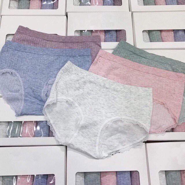 Hộp 5 Quần Lót Muối Tiêu Kháng Khuẩn Xuất Nhật Vải Sợi Tre Kháng Khuẩn - Hanlly Fashion Thời Trang Nữ