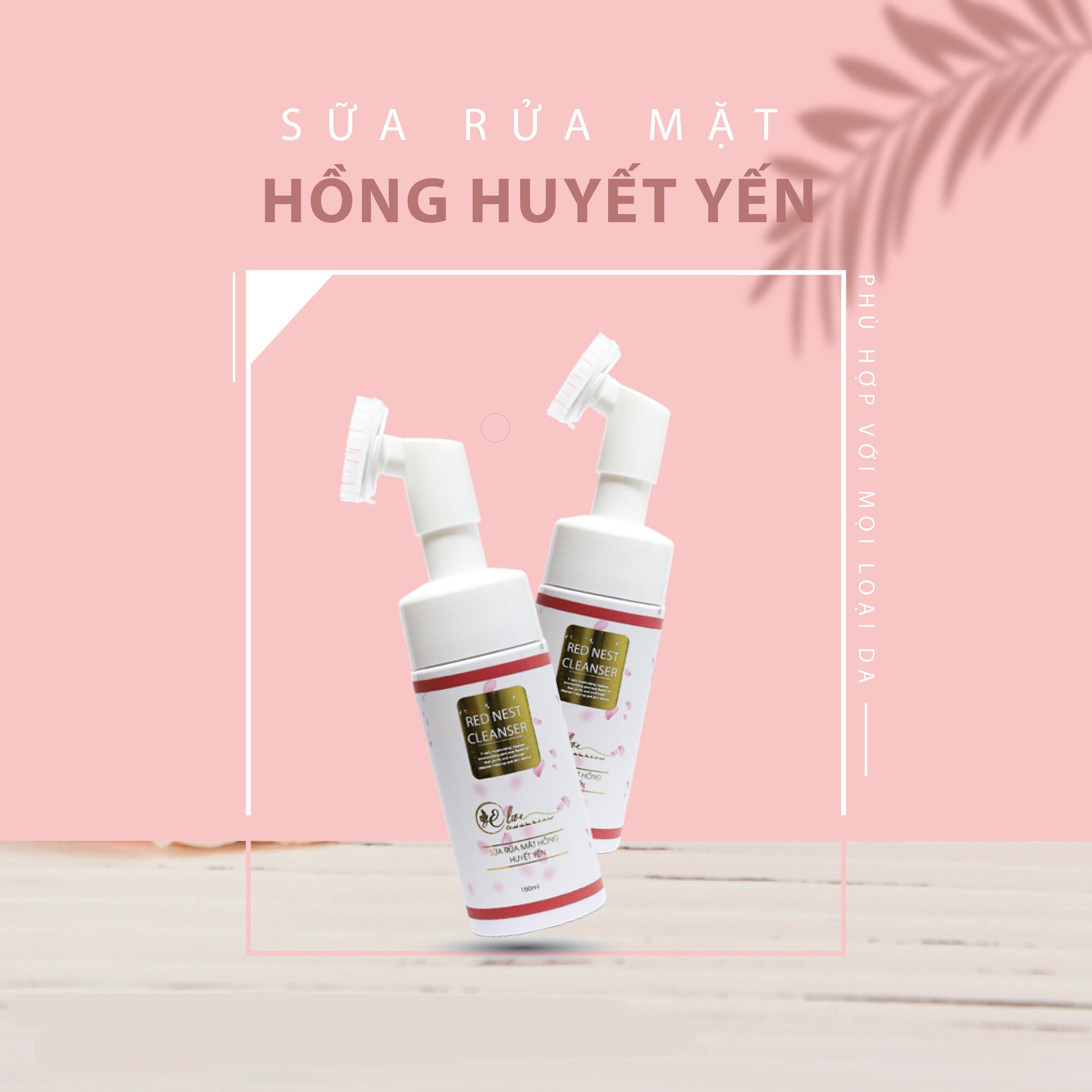 Sữa Rửa Mặt Hồng Huyết Yến - Hàng Chính Hãng - 150ml - Làm sạch sâu bụi bẩn - da chết - ngừa mụn - đầu bàn chải silicon giúp thư giản da giúp da hồng hào trắng sáng sạch đẹp.