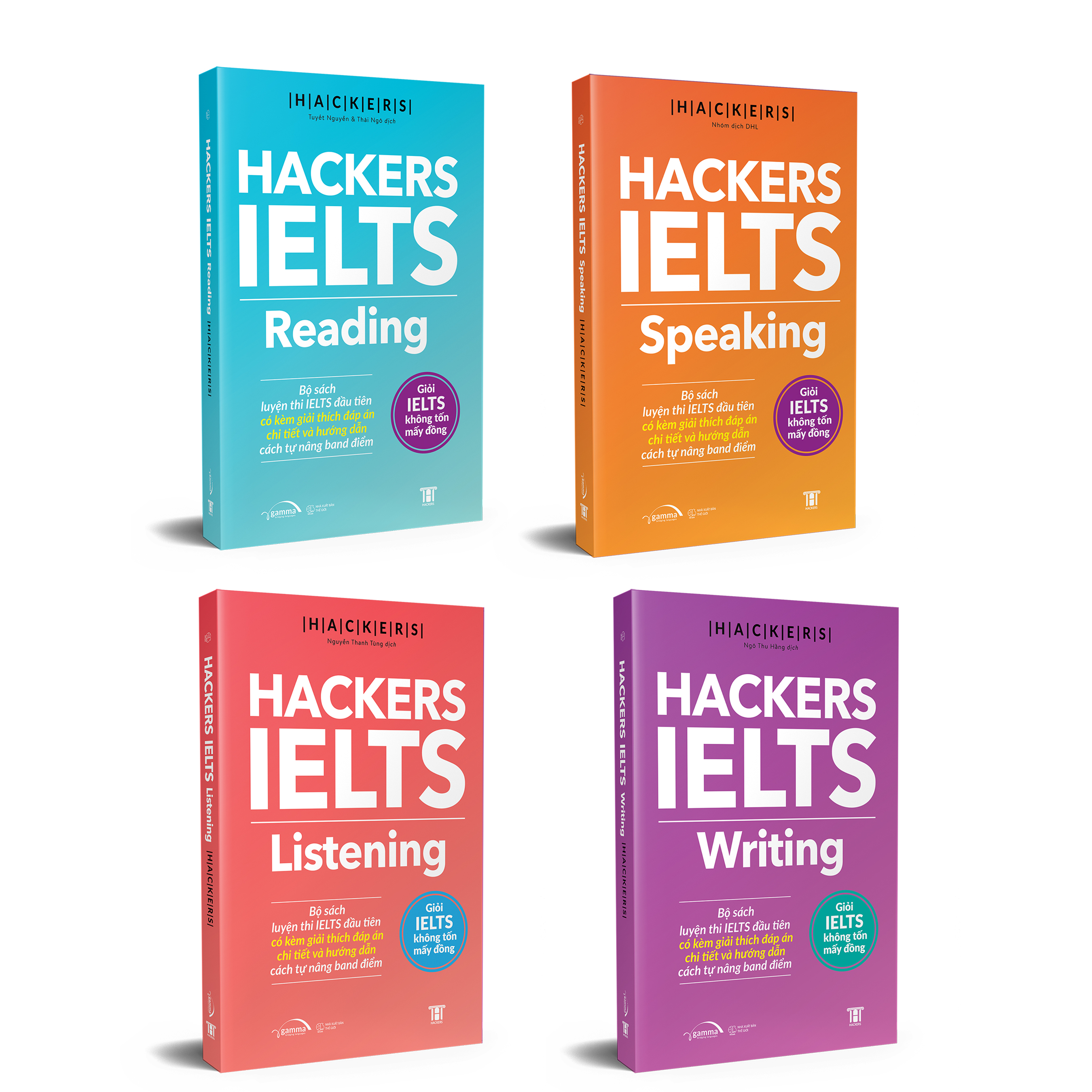 Trạm Đọc | Bộ 4 Cuốn Hackers IELTS (Listening + Reading + Speaking + Writing)