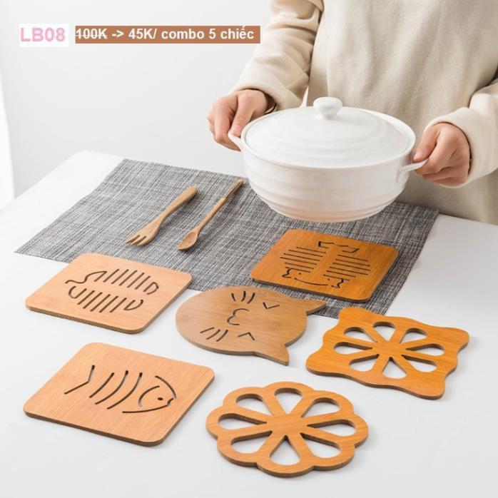 Miếng Lót Gỗ Cách Nhiệt Bàn Ăn, Nhà Bếp - Hàng Loại 1