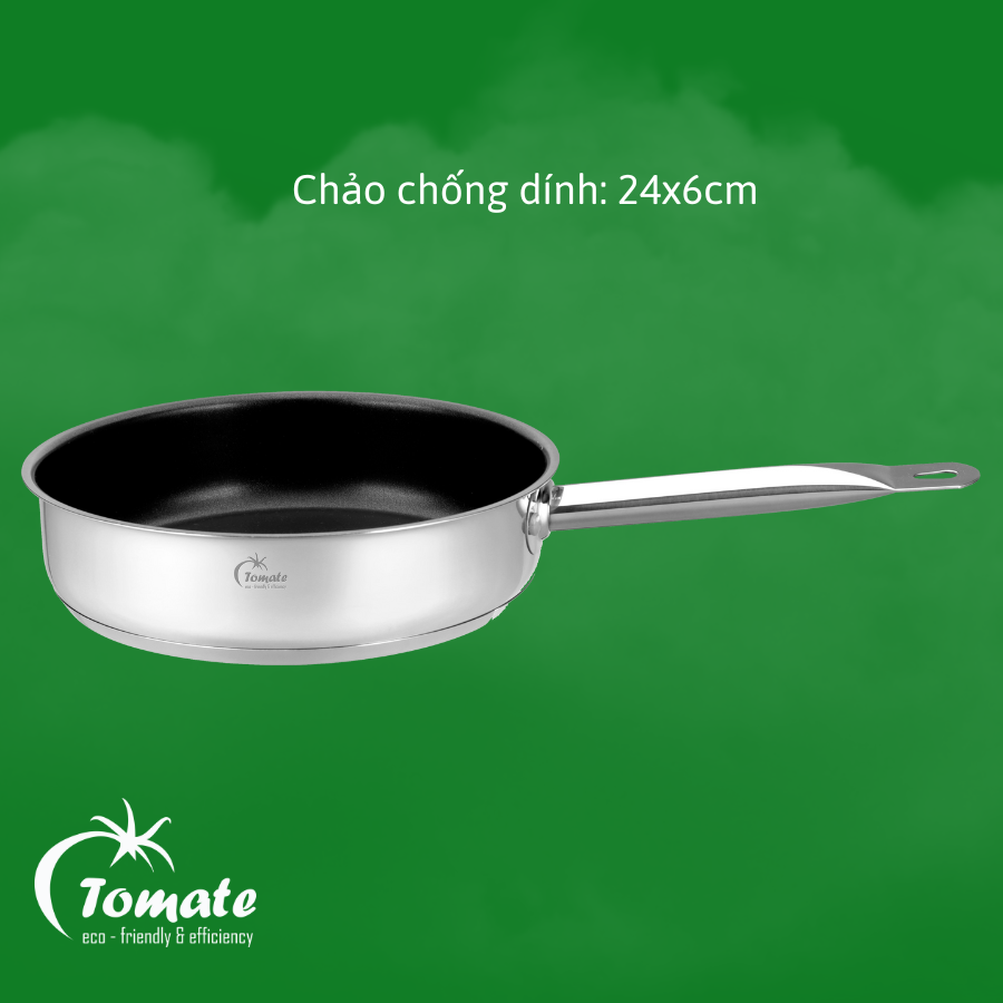 Bộ Nồi Chảo Inox 304 – 7 Món TOM 0707 - Nồi từ - 5 lớp đáy - chảo chống dính - nắp inox