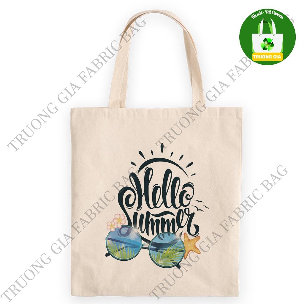 TúI tote canvas Be in hình Summer không khóa kéo 26cmx33cm Trương Gia Túi Vải - Túi Canvas