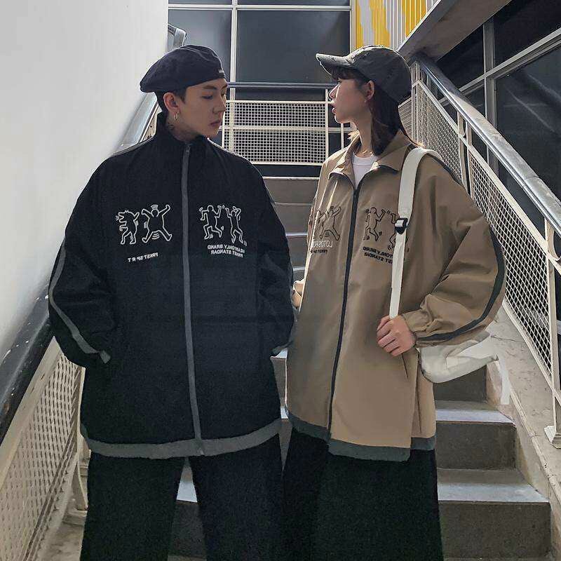 Áo Khoác Dù 2 Lớp In Hình Cute - Gió Bomber Jackets Có Khóa Kéo Zip - Unisex Nam Nữ Cặp Đôi, áo khoác dù cặp, áo khoác đôi