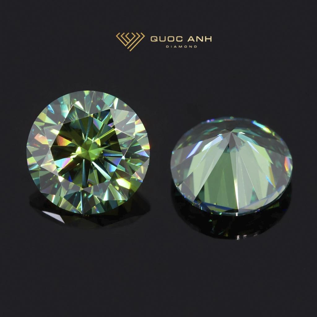Kim cương nhân tạo Mỹ Moissanite màu xanh nước D độ sạch FL, thử bút lên vạch đỏ