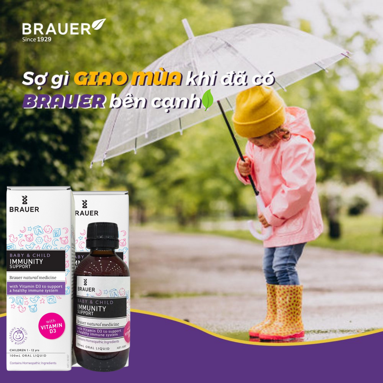 Hỗ trợ miễn dịch Cho Bé Brauer Immunity Support Tăng Sức Đề Kháng Giảm Cảm Cúm, Nhanh Lành Bệnh, Cải Thiện Thị Lực, Hấp Thụ Canxi Giúp Phát Triển Xương Và Răng – Lọ - Massel Official