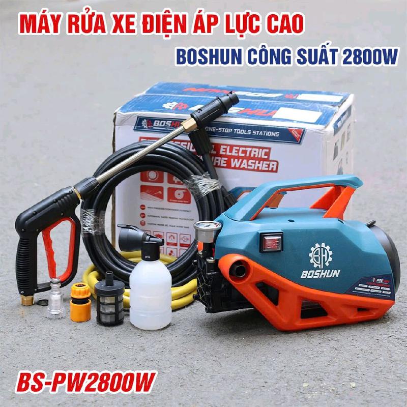 Máy Rửa Xe Gia Đình BOSHUN BS-PW2800W, Công Suất 2800W, Dây Xịt Dài 12M - Bảo Hành Chính hag