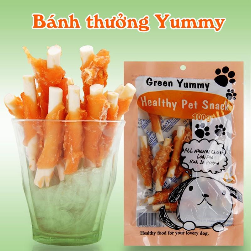 Bánh thưởng cho chó Yummy, Snack cho chó mèo, thú cưng gói 100g