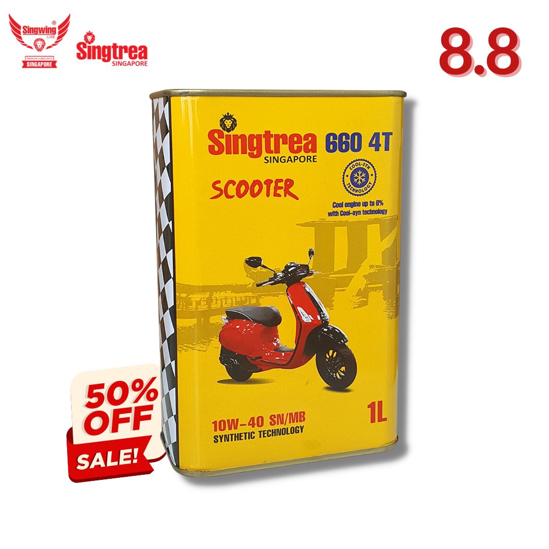 Dầu nhớt xe máy cao cấp Singtrea 660 SCOOTER 4T 10W-40 SN/MB 1L dành cho xe tay ga