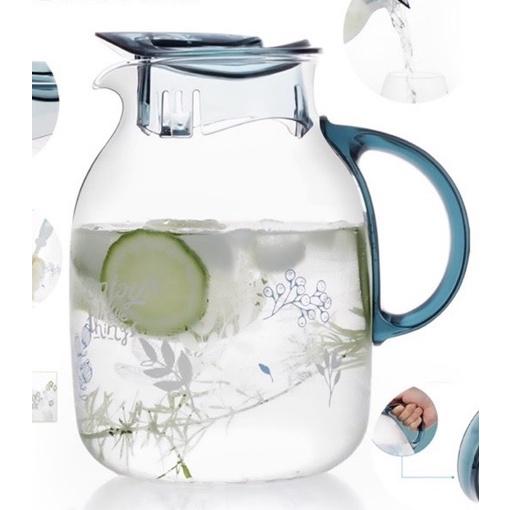 Bình đựng nước uống thủy tinh nắp xanh Lilac ( Giao màu ngẫu nhiên )
