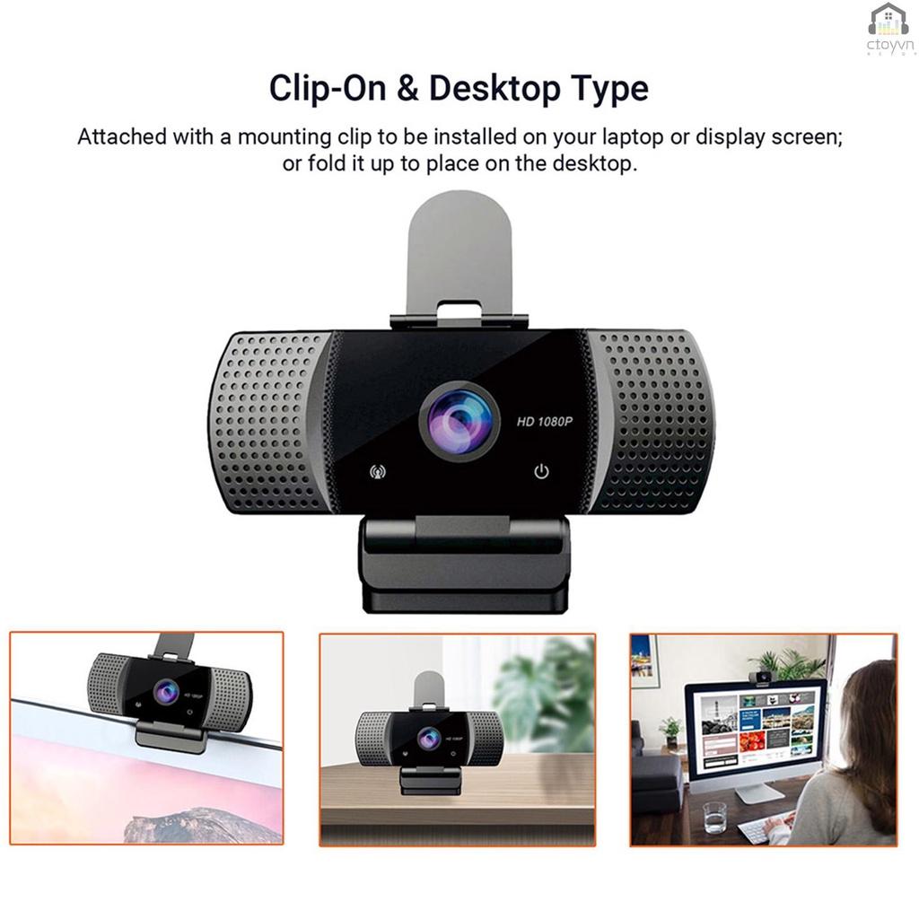 Webcam USB 2.0 toàn diện HD 1080P kèm mic dùng cho laptop