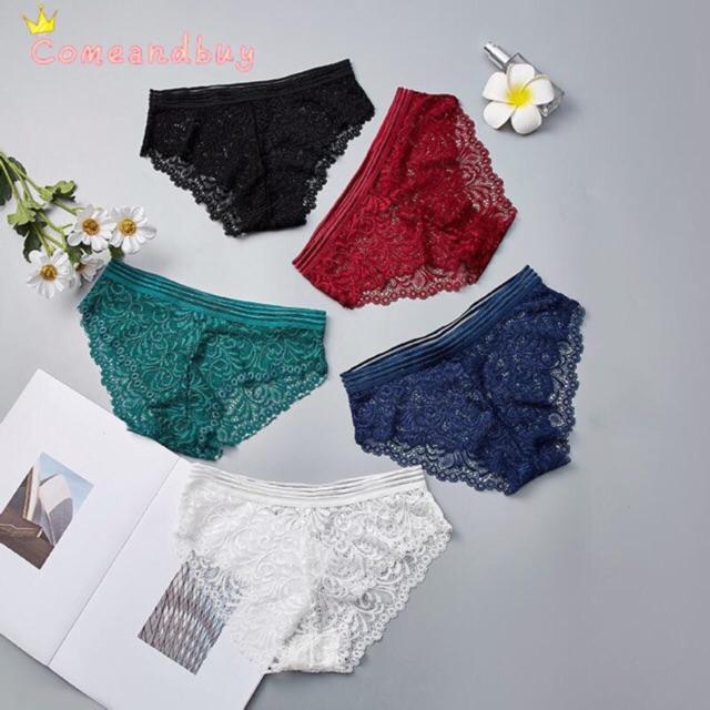 Quần lót nữ đẹp ️️ Quần Lót Ren Nữ Ren Sọc Lưng Hàng Quảng Châu Cao Cấp
