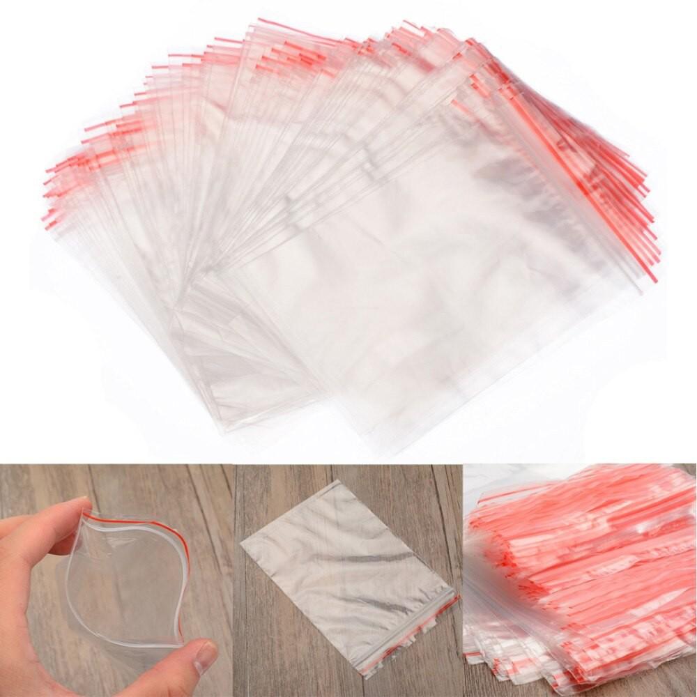 Gói 100 cái túi zip size nhỏ số 03: 7x10 loại dày đẹp - Túi vuốt mép đựng phụ kiện nhỏ, thuốc tây