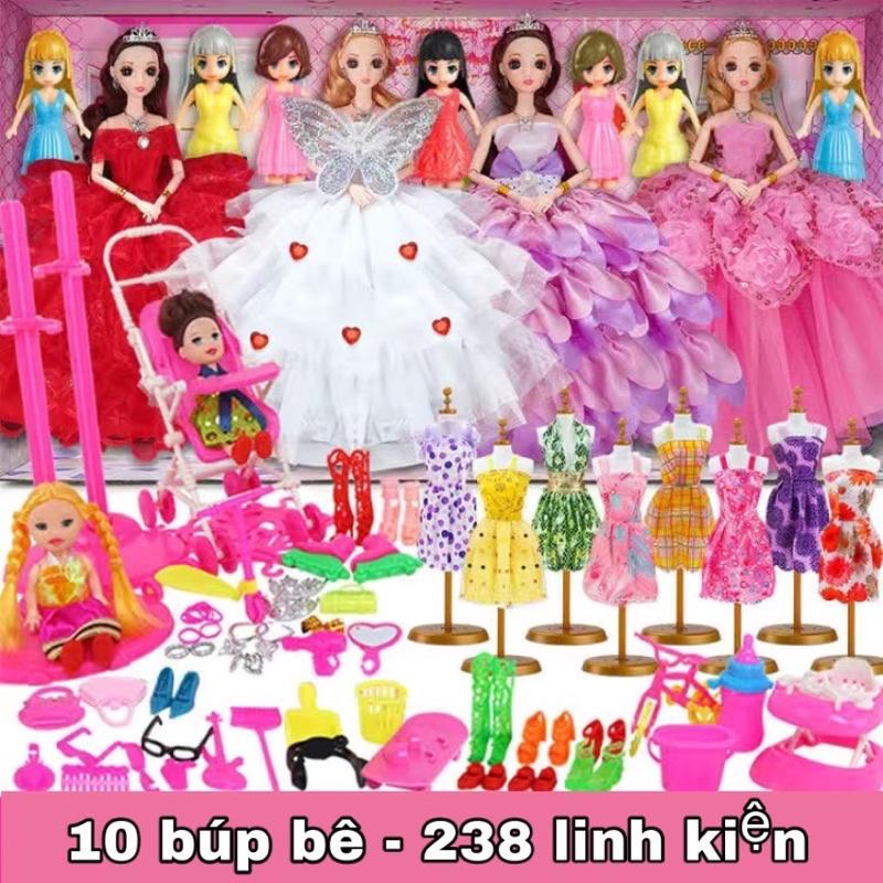 238 LINH KIỆN BỘ ĐỒ CHƠI BÚP BÊ BARBIE BÉ GÁI KÈM PHỤ KIỆN LÀM ĐẸP