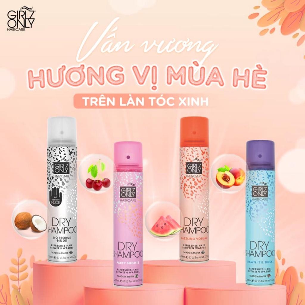 Dầu Gội Khô Girlz Only Dry Shampoo Party Nights Sạch Dầu Và Bồng Bềnh Ngay Lập Tức (Hồng) 100ml