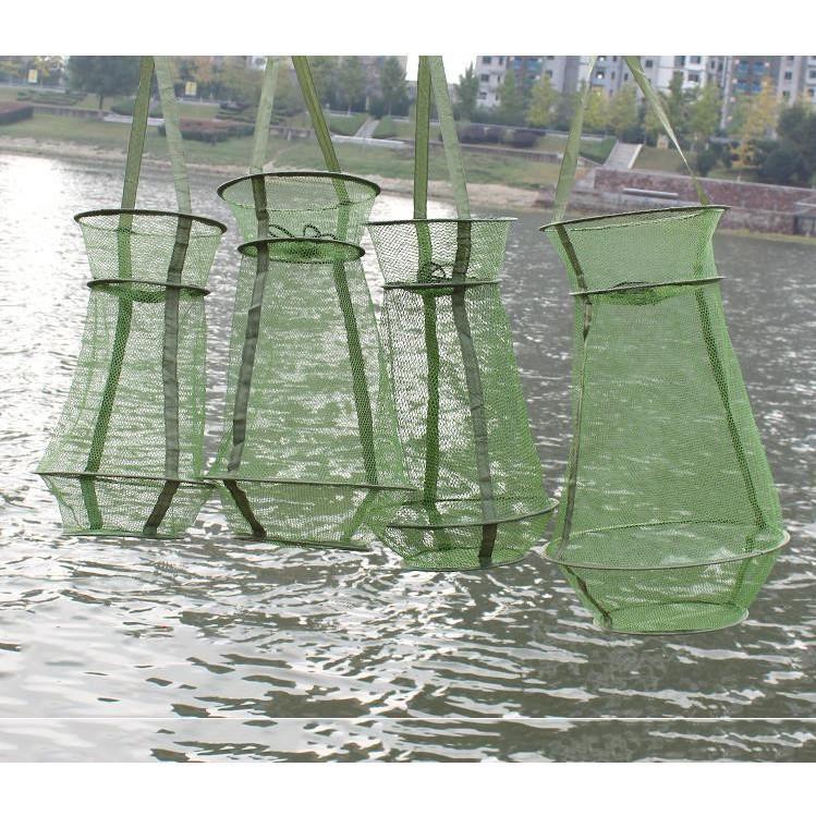 Giỏ đựng cá hình chum 3 tầng đi câu xanh|do cau99|
