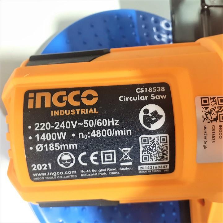 Máy cưa đĩa tròn 1400W Ingco CS18538 185mm