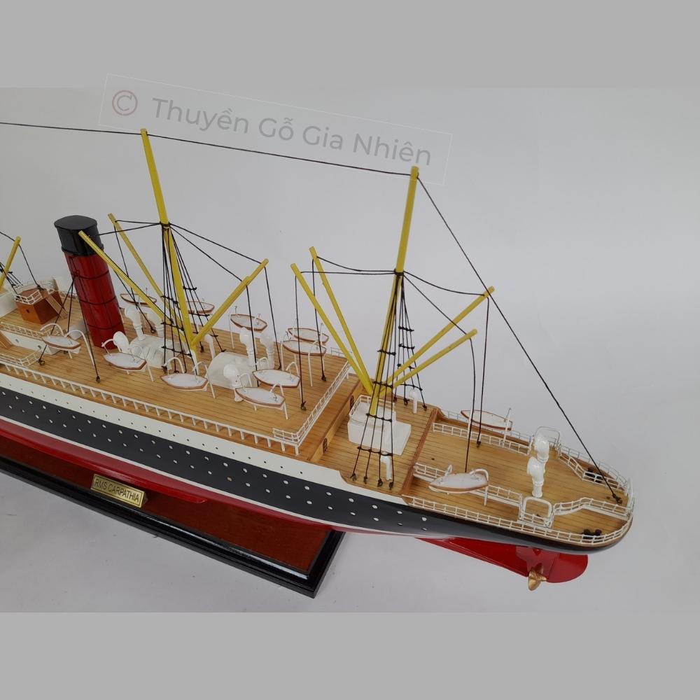 Mô Hình Thuyền Gỗ Phong Thủy Dạng Thuyền Du Lịch RMS CARPATHIA Chính Hãng Hàng Xuất Khẩu Chất Lượng Cao