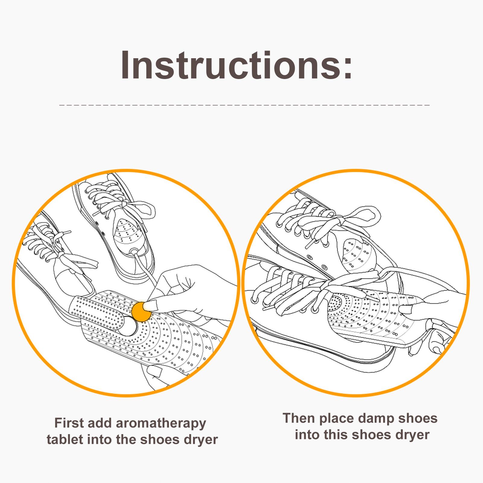 Máy sấy giày di động 3/6/9h chức năng Hẹn giờ nhanh chóng loại bỏ mùi hôi cho du lịch, dùng tại gia 20W 220V/50Hz