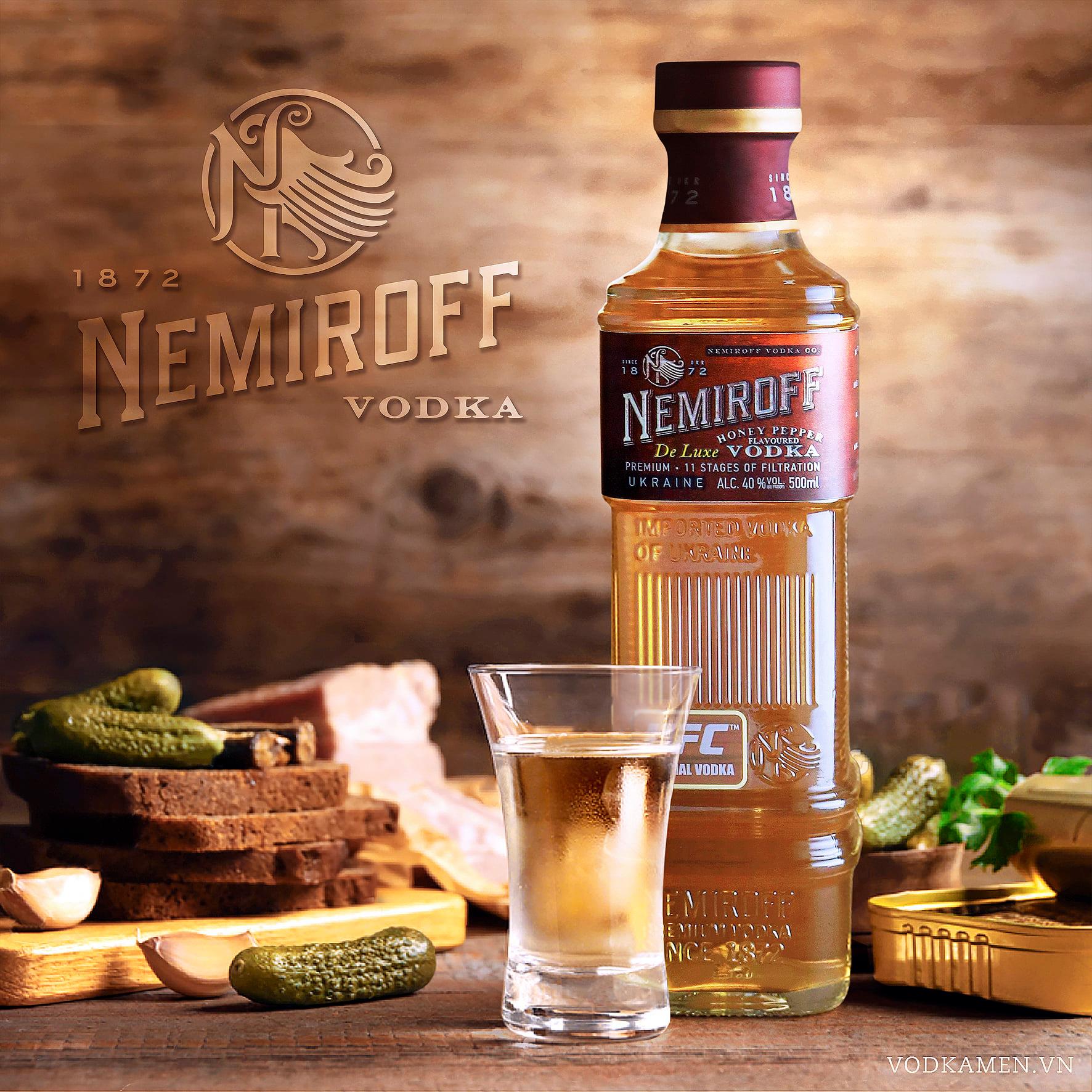 Rượu NEMIROFF DE LUXE VODKA &quot;Honey Pepper Flavoured&quot; 40% Nhập Khẩu chai 500ml