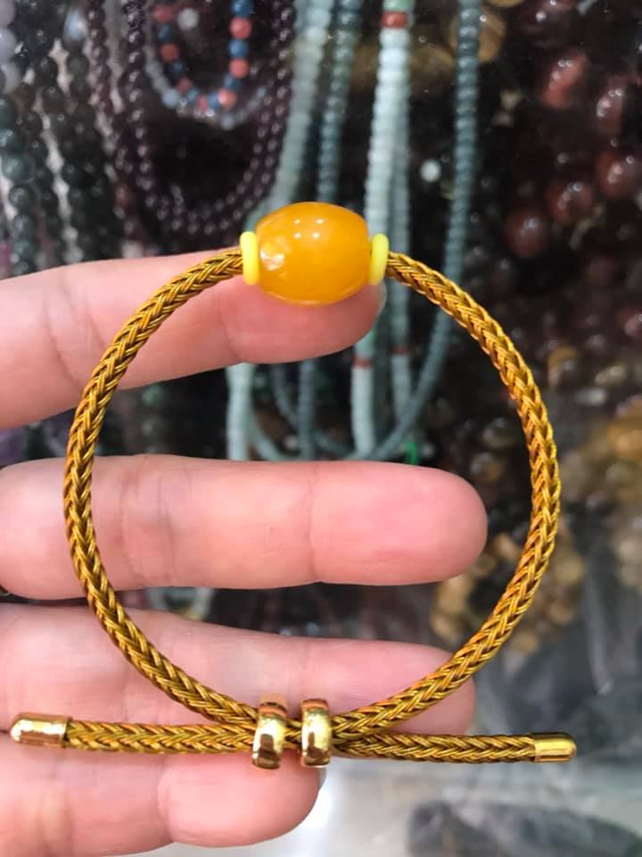 VÒNG TAY LU THỐNG VÀNG ANH TRÒN KIỂU DÂY VÀNG ĐẸP NỮ MẠNG KIM THỔ THỦY CHẤT LIỆU ĐÁ MÃ NÃO FREESIZE Ạ