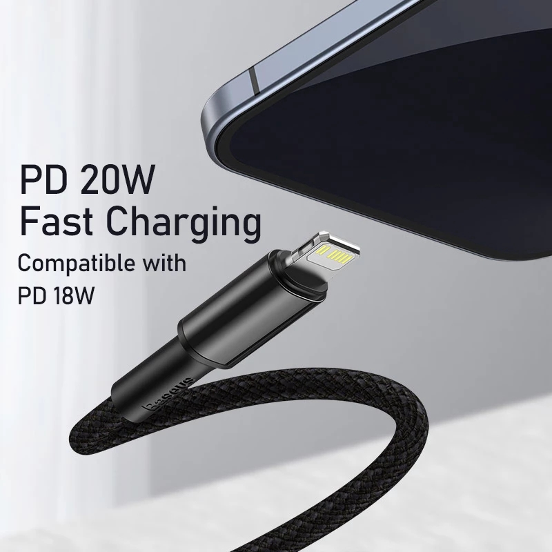 Dây cáp sạc nhanh 20w chuẩn PD type c usb c to lightning hiệu Baseus Data Cable cho iPhone / iPad trang bị chip sạc thông minh, tốc độ truyền tải dữ liệu tốc độ cao 480Mbps - Hàng nhập khẩu