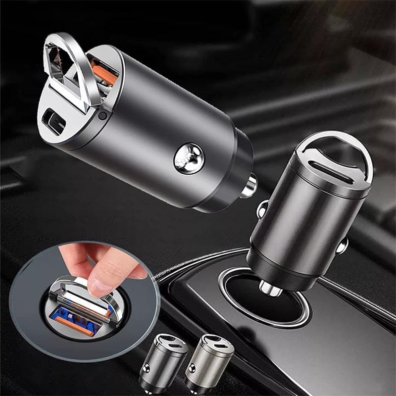 Bộ sạc xe mini Sạc nhanh 30W Bộ sạc mini QC+PD PD+PD Đầu ra kép USB Type-C Đầu ra