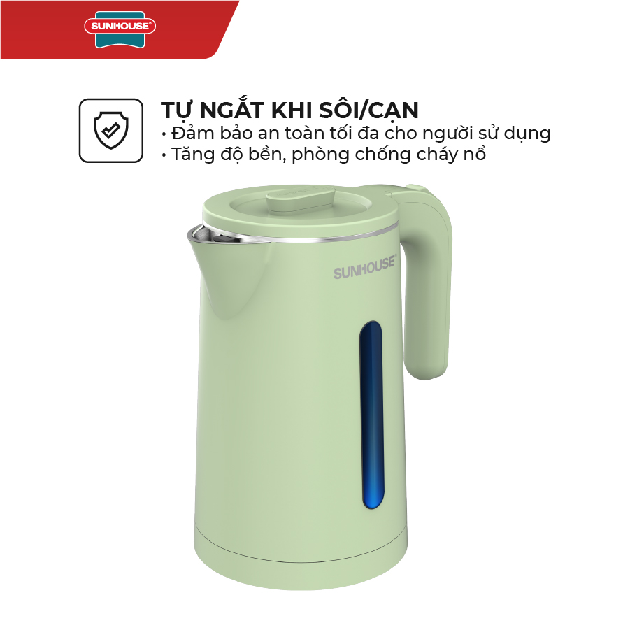 Hình ảnh Ấm Đun Siêu Tốc Inox 2 Lớp Sunhouse SHD1353 (1.8 Lít) - Hàng Chính Hãng