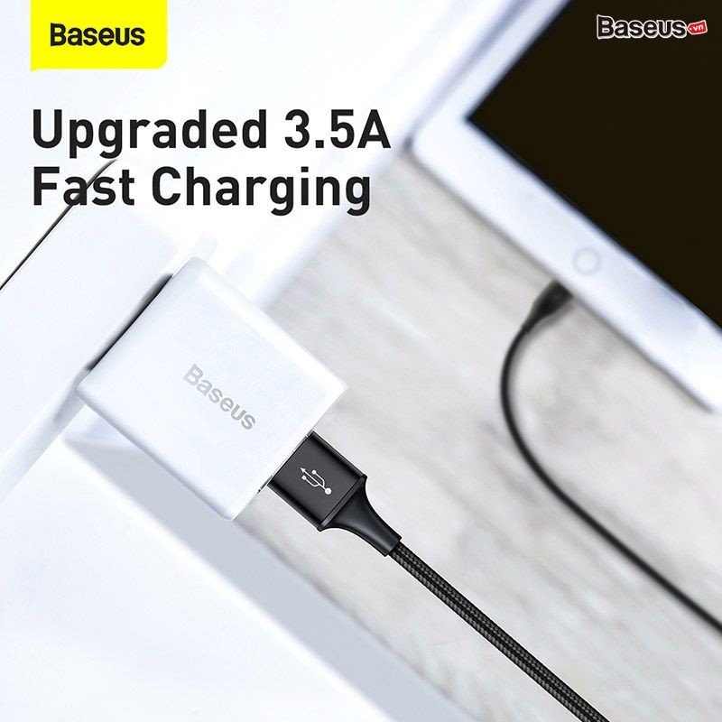 Cáp Sạc 3 Đầu Siêu Bền Baseus Rapid Series 3-in-1 USB to Type C/  Táo / Micro ( hàng chính hãng )