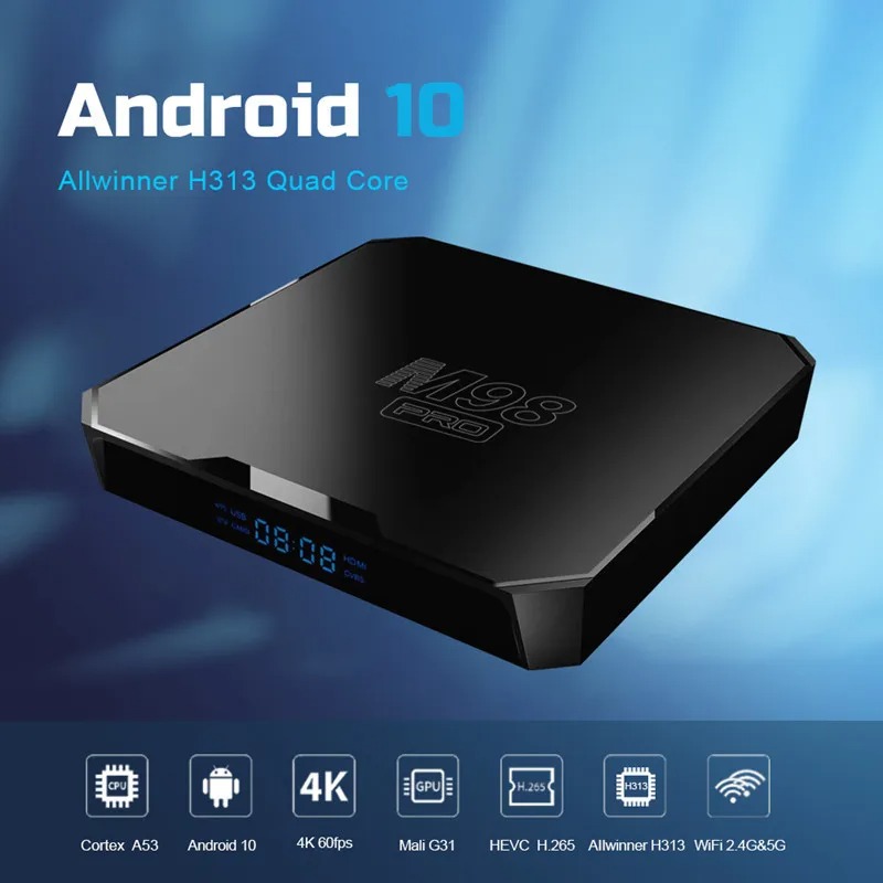 Tivi box Z98 Pro mới có điều khiển giọng nói tiếng việt Ram 4G Rom 32G hỗ trợ bluetooth Wifi băng tần kép cài sẵn chương trình tivi và xem phim HD miễn phí vĩnh viễn - Hàng nhập khẩu