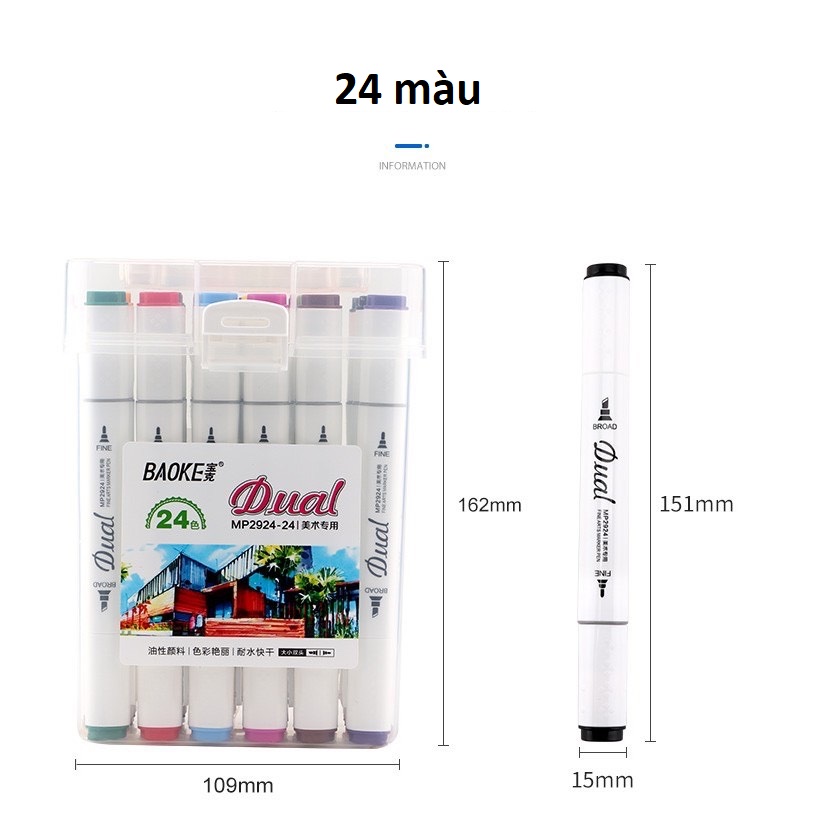 Bút màu Dual Marker Baoke MP2924