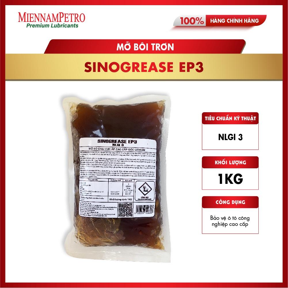 Mỡ Bôi Trơn MiennamPetro Sinogrease EP3 NLGI 3 1KG Bảo Vệ Ô Tô Công Nghiệp Cao Cấp