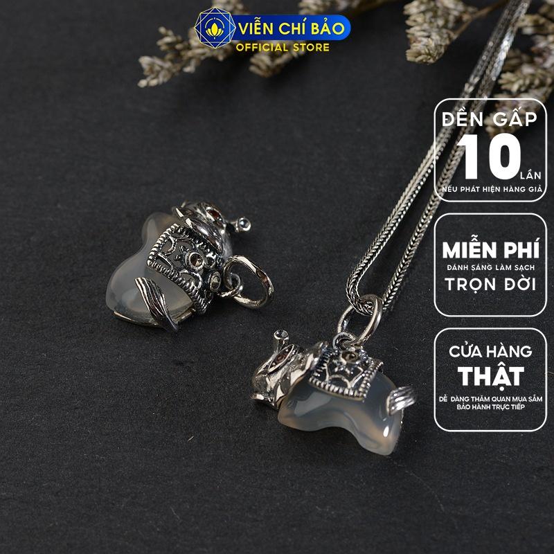 Mặt dây chuyền bạc nữ Voi đá mã não chất liệu bạc 925 thời trang phụ kiện trang sức nữ Viễn Chí Bảo M000225