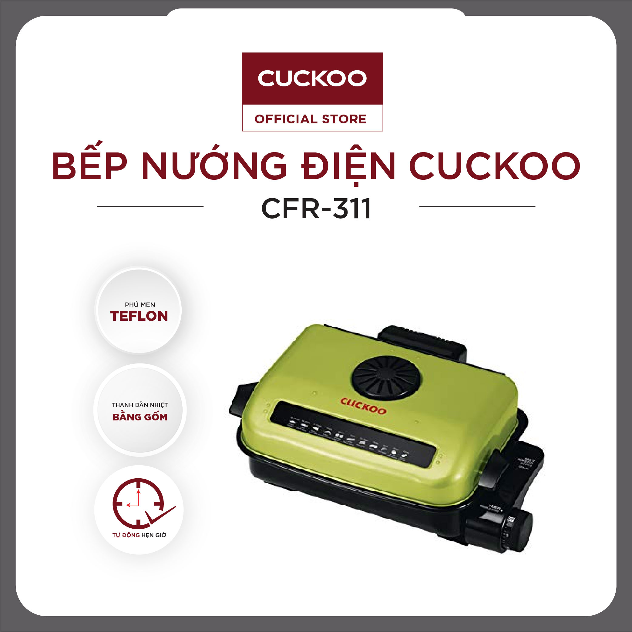 Vỉ nướng điện Cuckoo CFR-311- HÀNG CHÍNH HÃNG