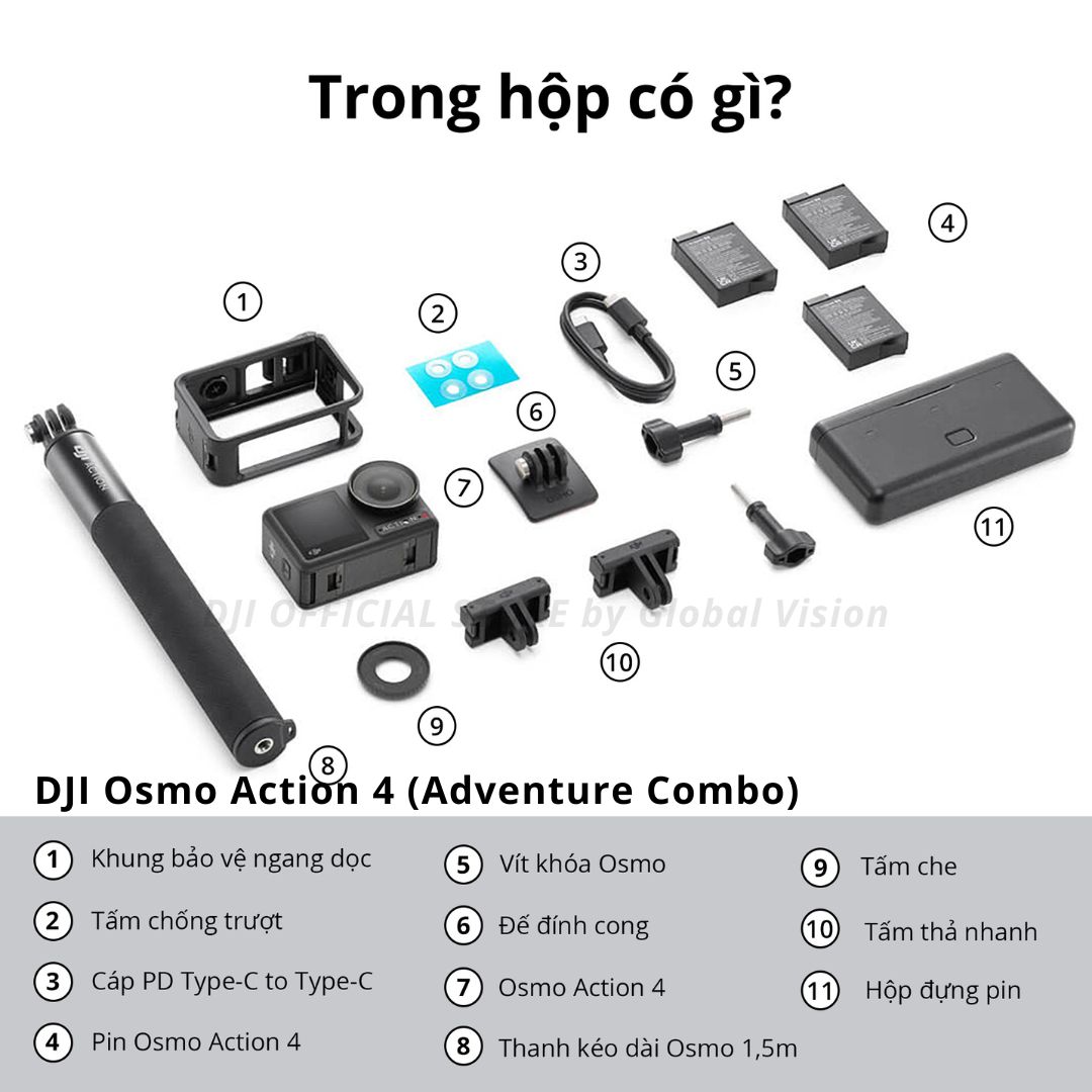 Camera hành động DJI Osmo Action 4 máy quay hành trình 4K 120fps, góc siêu rộng, hoạt động tốt nhiệt độ thấp (DJI OA 4) - Hàng chính hãng