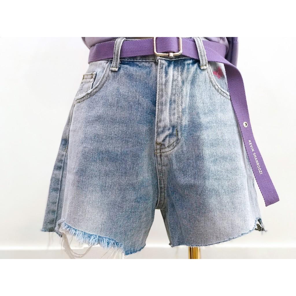 Quần shorts jeans thêu họa tiết - 22CHIC