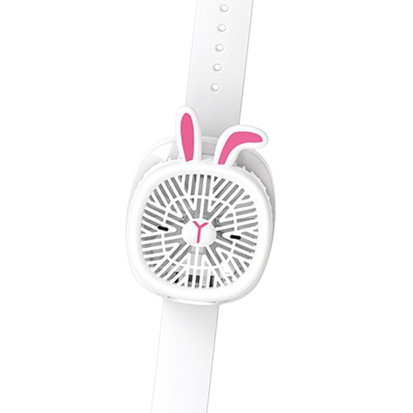 Mini Watch Fan Handheld Compact for Children Adults Travel White