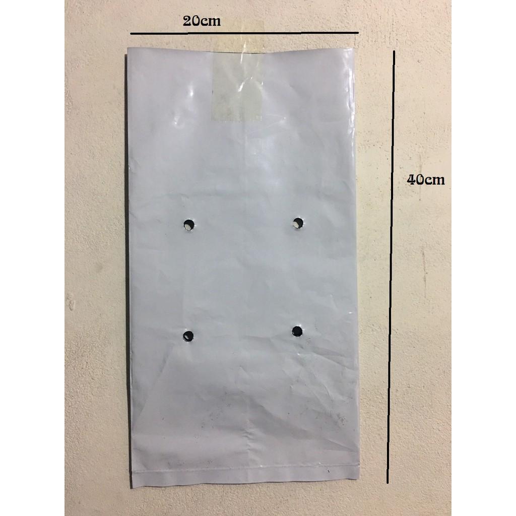 Túi PE 40 x 20 cm Trắng Đen trồng Dưa Lưới, Dưa Chuột, Nhà Kính, Nhỏ Giọt - Bền 3 - 4 Vụ