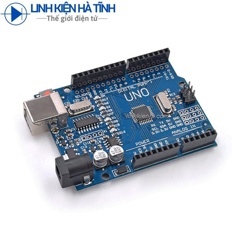 Kit Arduino Uno R3 Chíp CH340G Dán -Tặng Dây Kết Nối