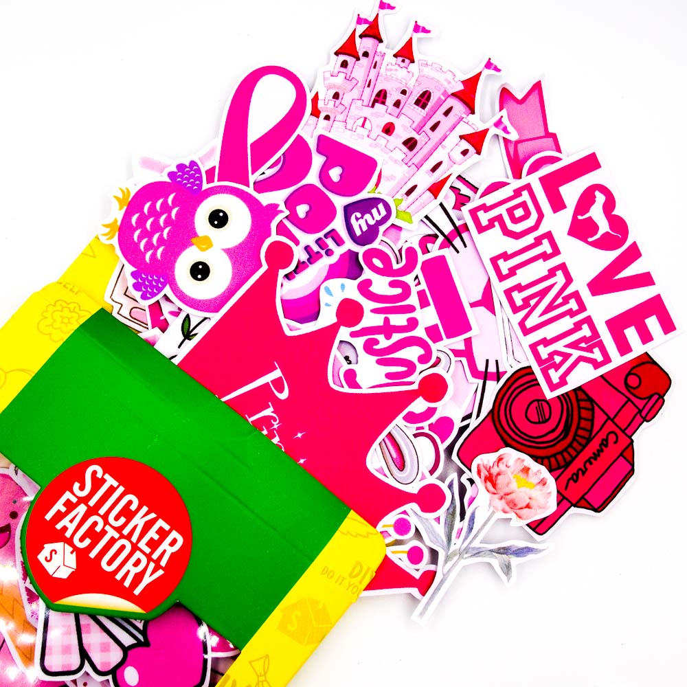 Combo 3 Hộp Sticker Hình Dán - DỄ THƯƠNG (Pink, Hello Kitty, Food and Drink)